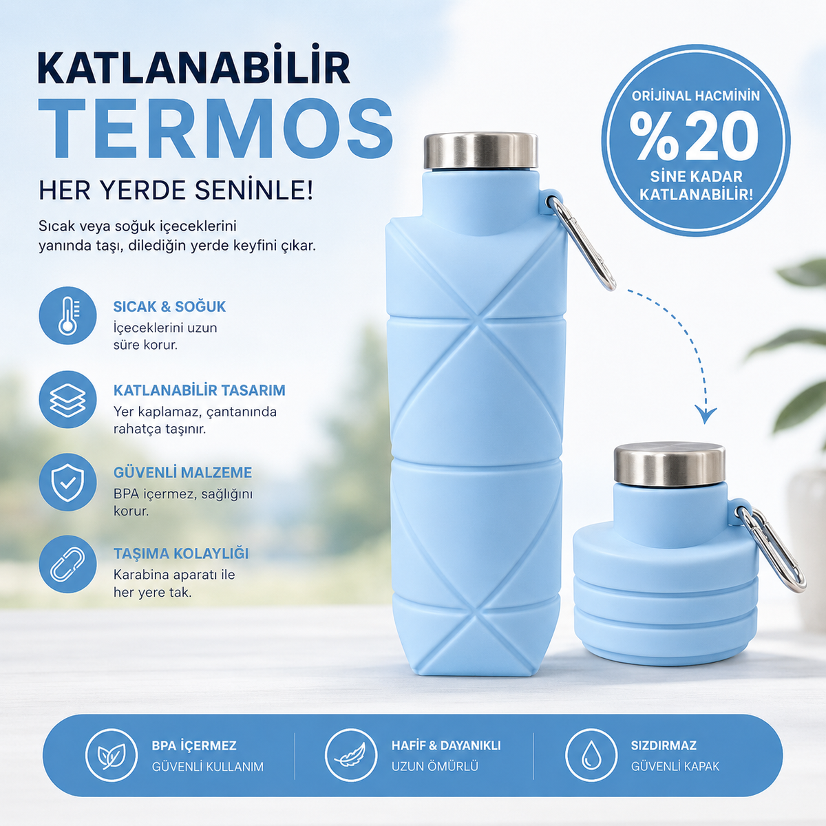 NELORS™ Katlanabilir Termos