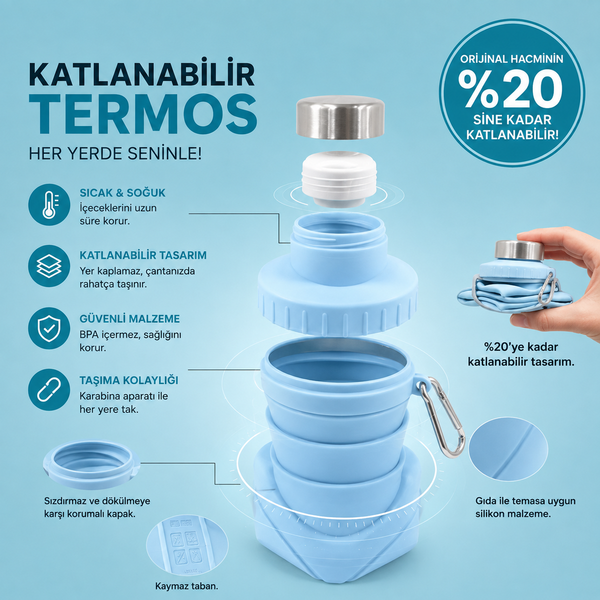 NELORS™ Katlanabilir Termos