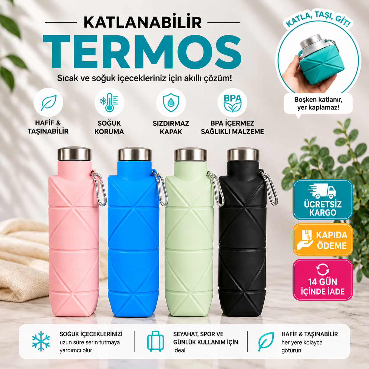 NELORS™ Katlanabilir Termos